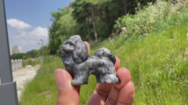 Natural Crystal Poodle Carving
