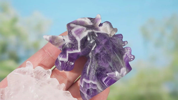 Natural Crystal Carving Unicorn Head