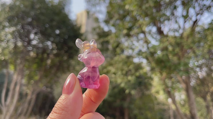 Natural Fluorite Christmas Reindeer