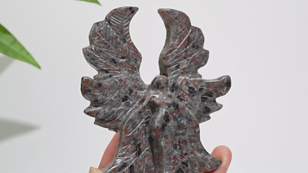 Natural Crystal Serene Six-Winged Angel Carving