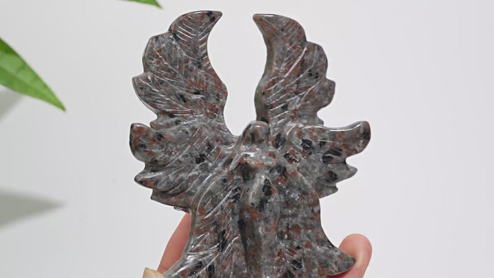 Natural Crystal Serene Six-Winged Angel Carving