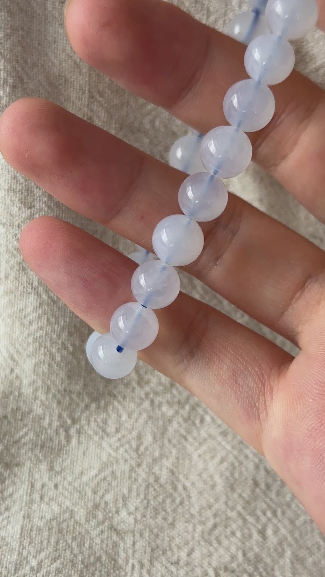 Blue Chalcedony Bead Bracelet 8.0-8.5mm