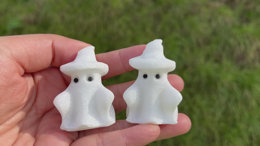 Natural White Jade Hat Ghost