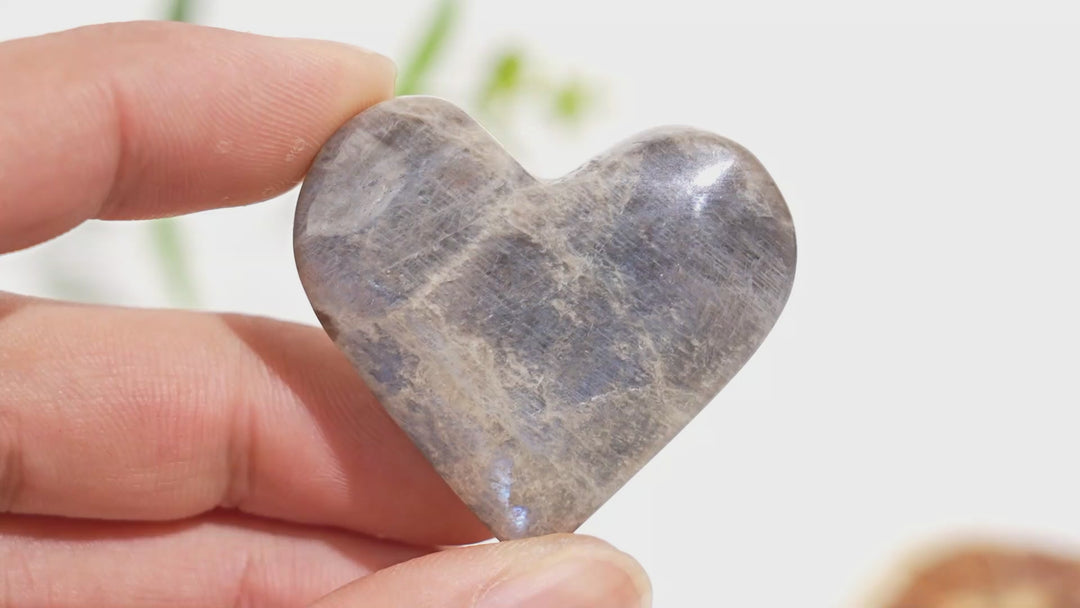 Natural Moonstone Heart Palm