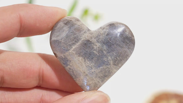 Natural Moonstone Heart Palm