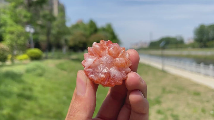 Natural Crystal Carving Daisy