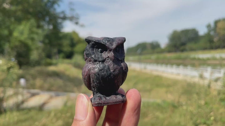 Natural Crystal Chubby Owl Carving