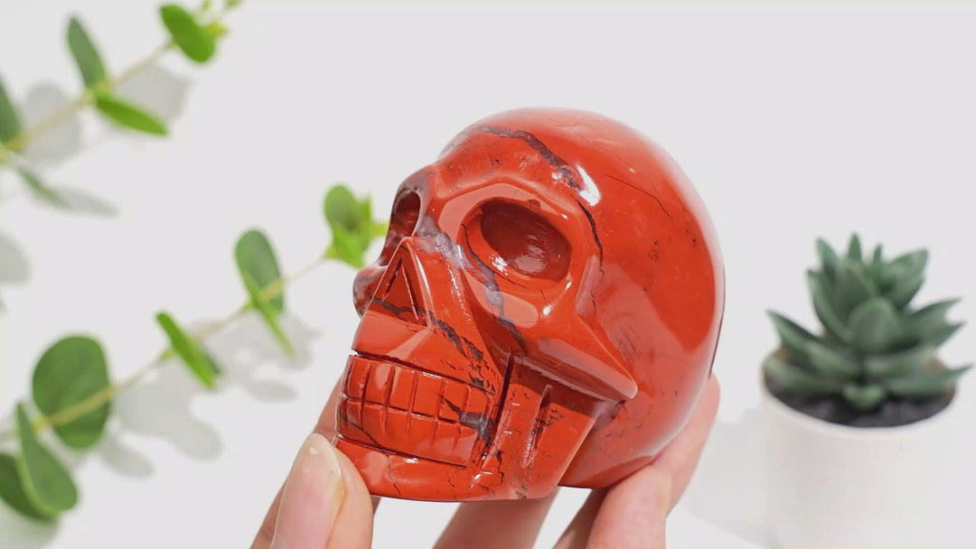Unique,Natural Crystal Red Jasper Skull