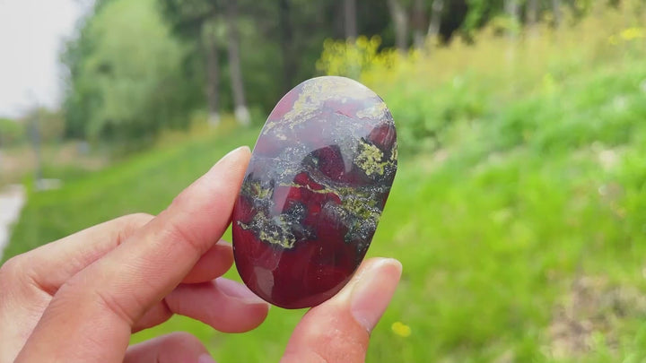 Natural Dragon Blood Stone Palm Stone