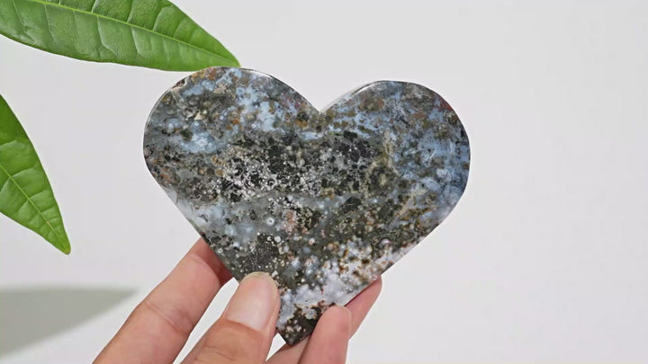 Unique,Imperfect Natural Crystal Exquisite Ocean Jasper Heart