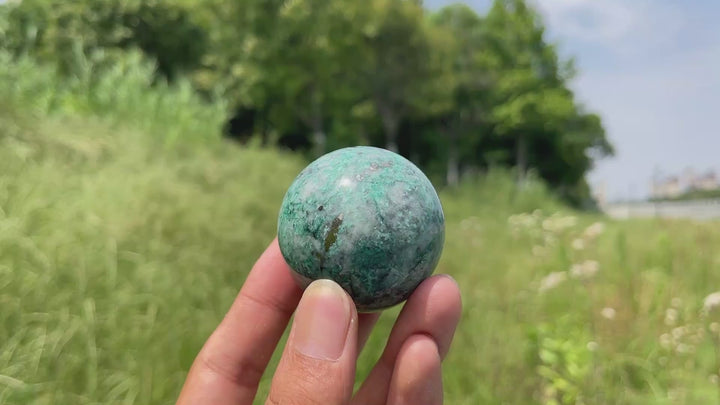 Natural Crystal Fuchsite With Pyrite Sphere