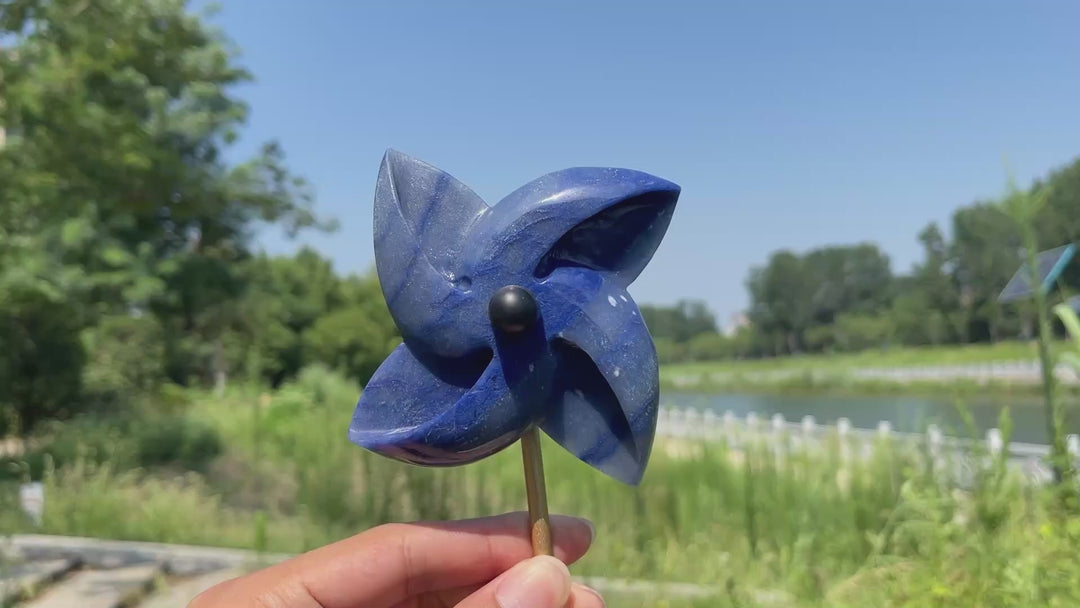 Unique,A Slightly Imperfect Natural Crystal Rotatable Wind Mill