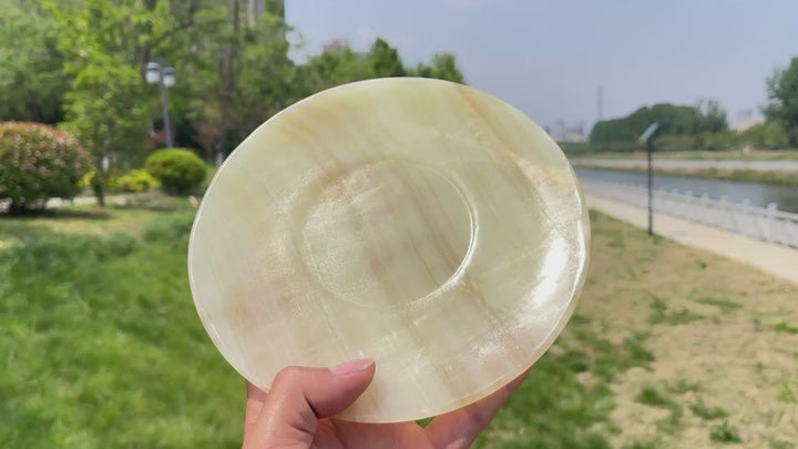 Natural Afghanistan Jade Disc Tray