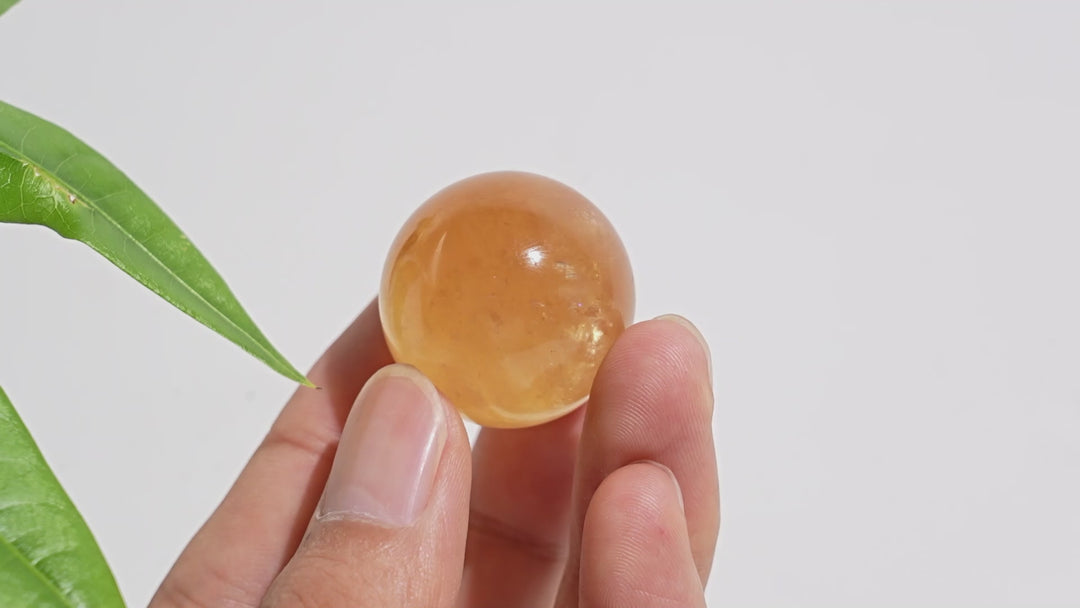 Natural Crystal Honey Calcite Sphere