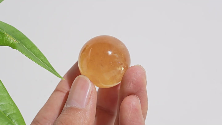 Natural Crystal Honey Calcite Sphere
