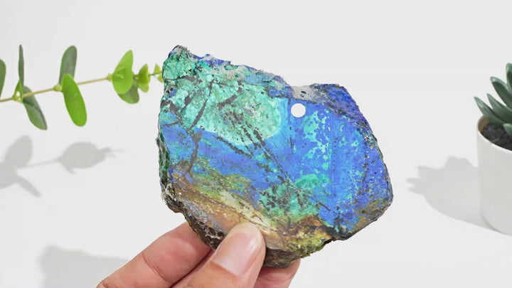 A Slightly Imperfect Natural Azurite Crystal Slice