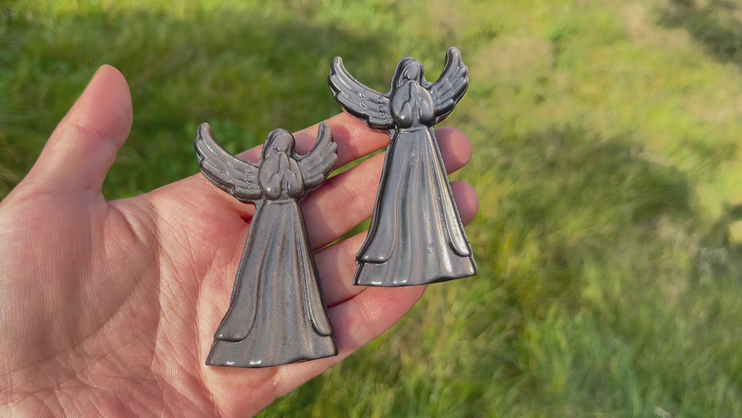 Natural Silver Obsidian Angel