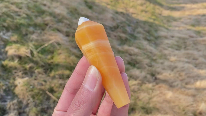 Natural Crystal Yellow Calcite Wand