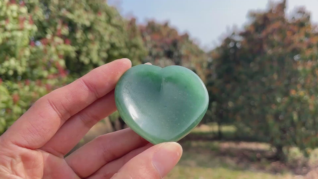 Natural Crystal Carved Green Aventurine Heart Bowl