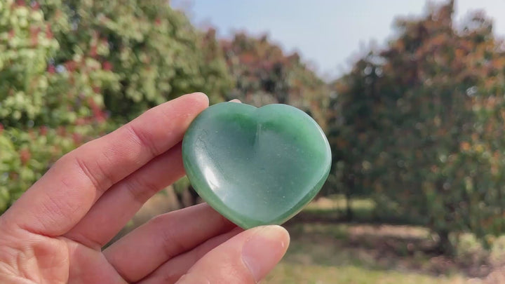 Natural Crystal Carved Green Aventurine Heart Bowl