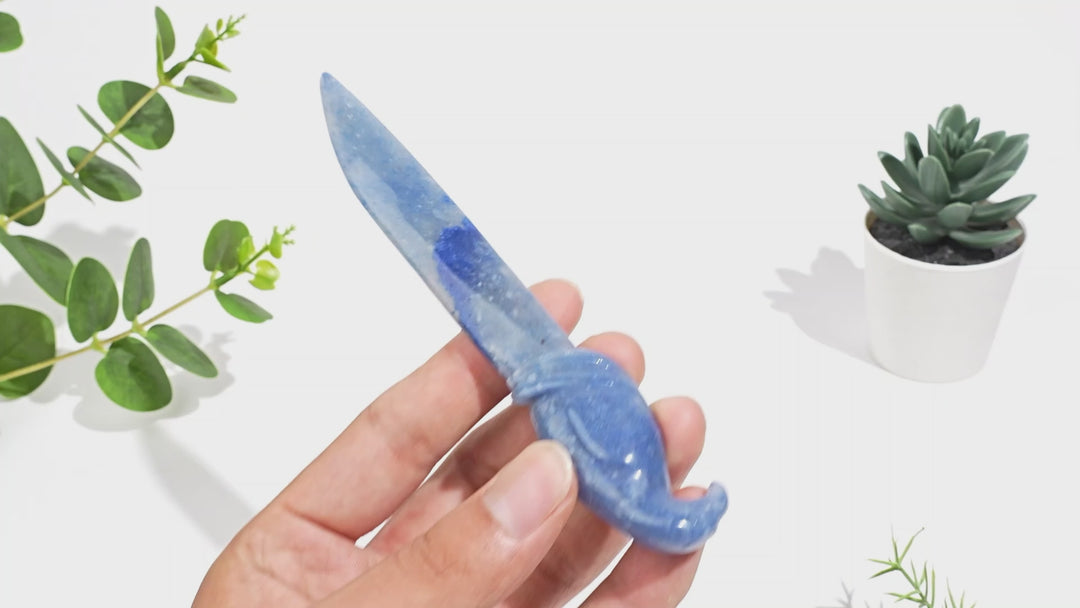 Natural Crystal Parrot Dagger Carving