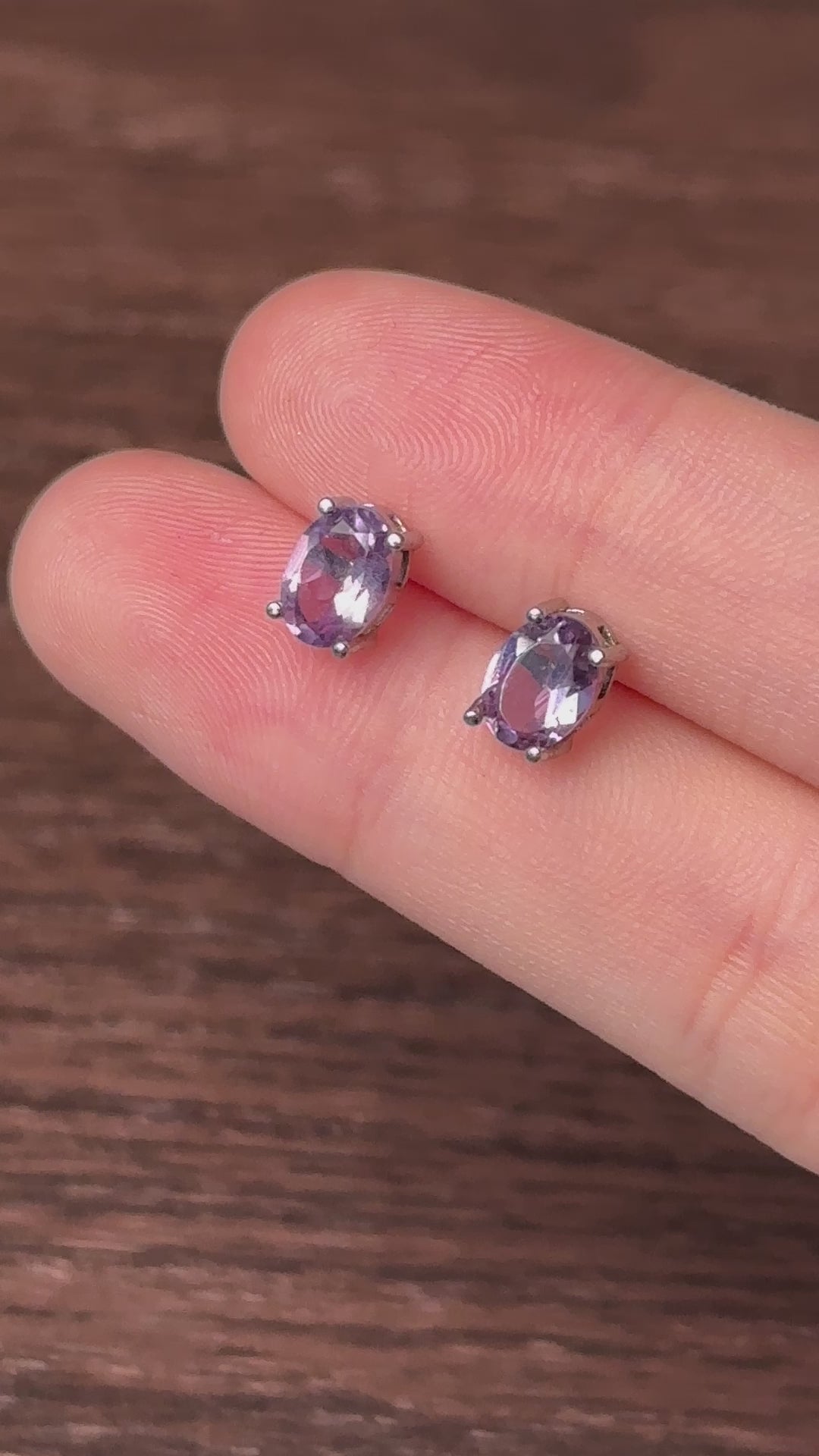 Amethyst Faceted Stud Earrings