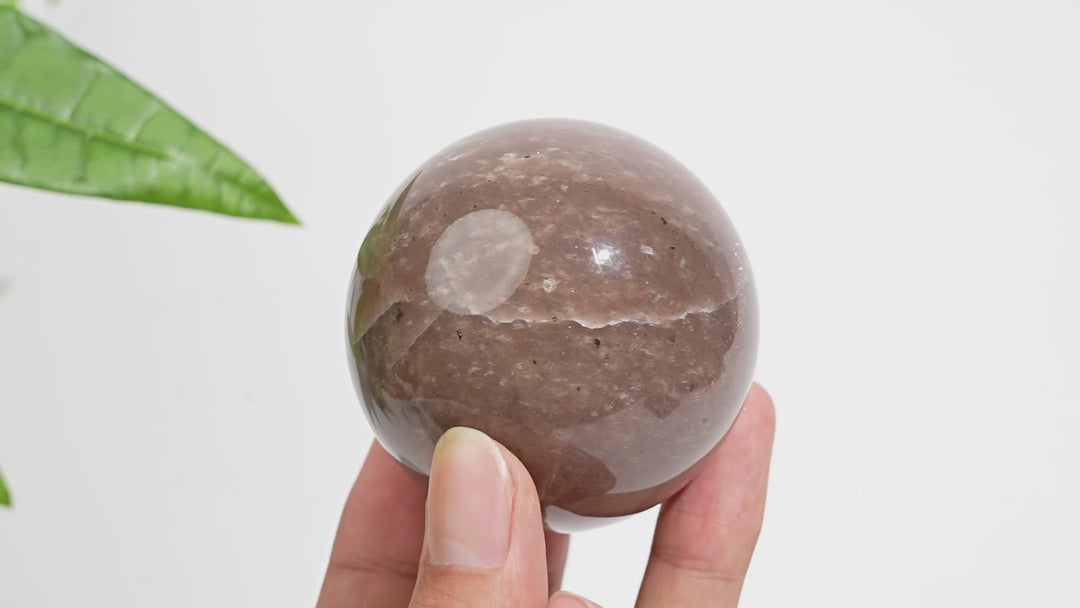 Natural Crystal Peach Moonstone Sphere