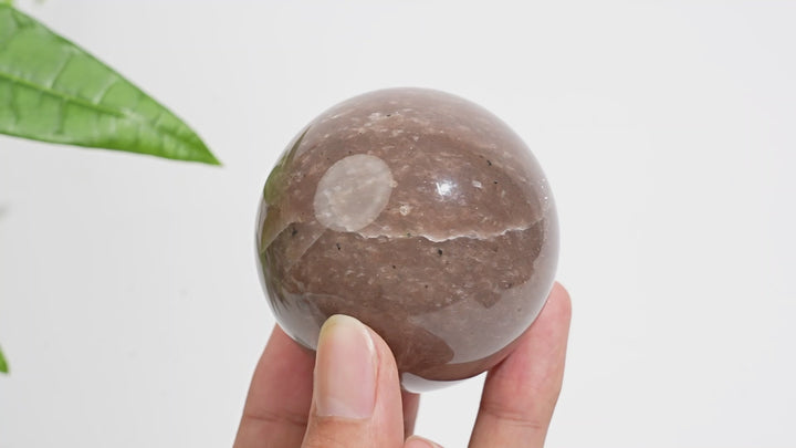 Natural Crystal Peach Moonstone Sphere