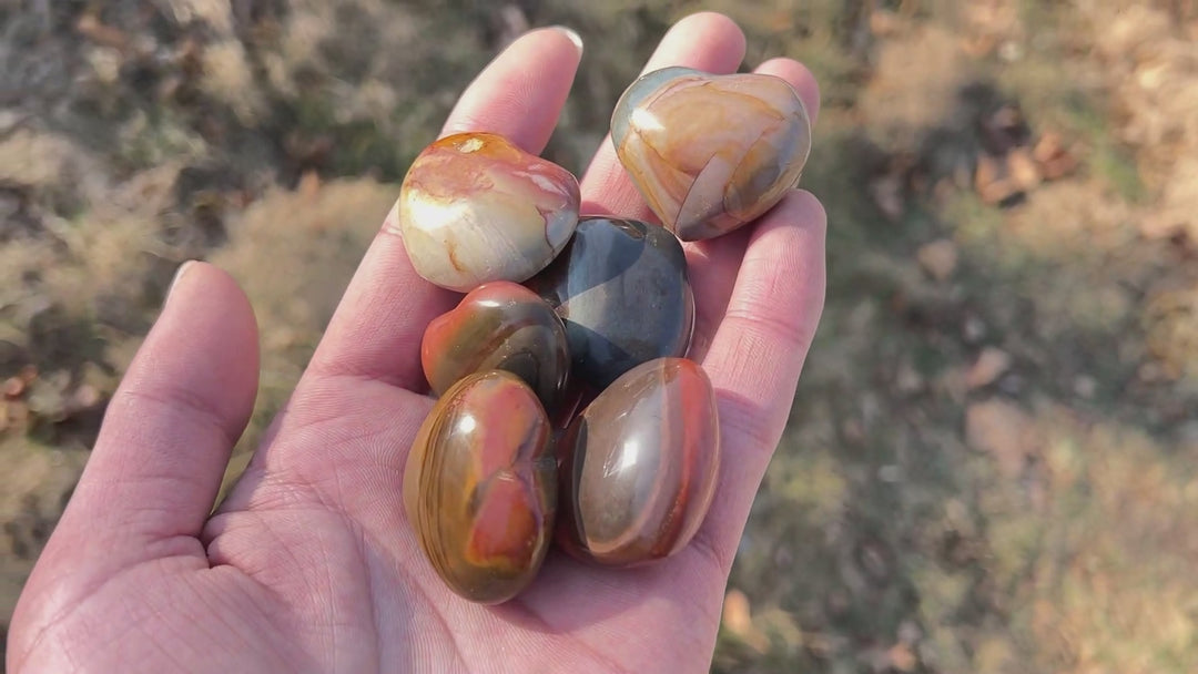 Natural Crystal Polychrome Jasper Heart