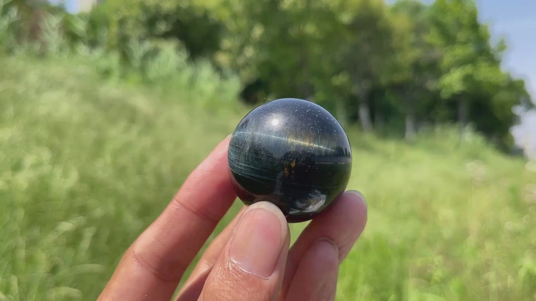 Natural Crystal Blue Tiger Eye Stone Sphere