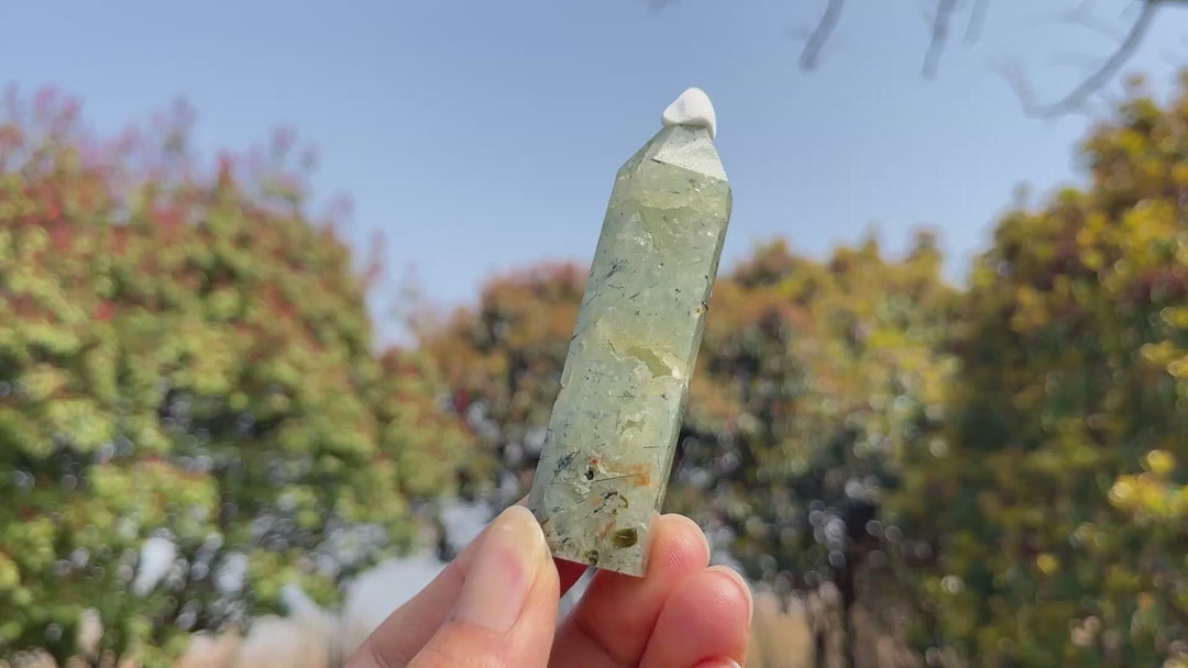 Natural Crystal Prehnite Point