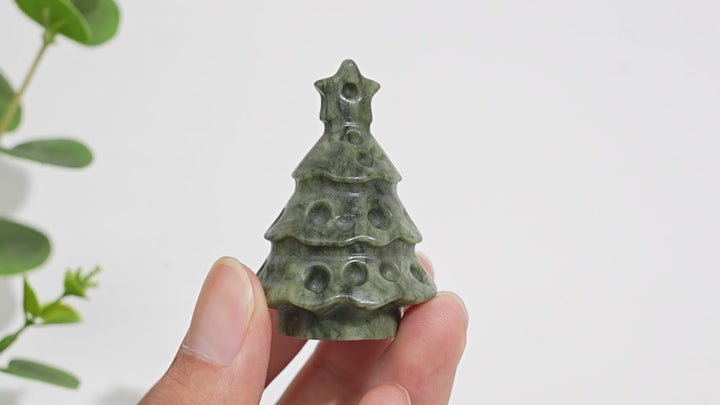 Natural Crystal Carving Serpentine Christmas Tree