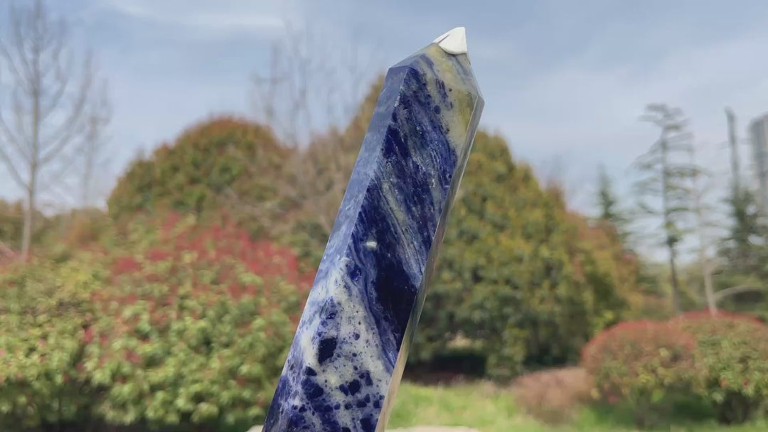 Unique,Natural Crystal Sodalite Point
