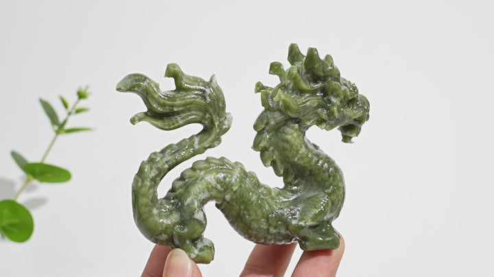 Natural Crystal Serpentine Chinese Dragon