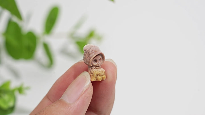 Natural Crystal Squirrel With Ghost Mini Carving