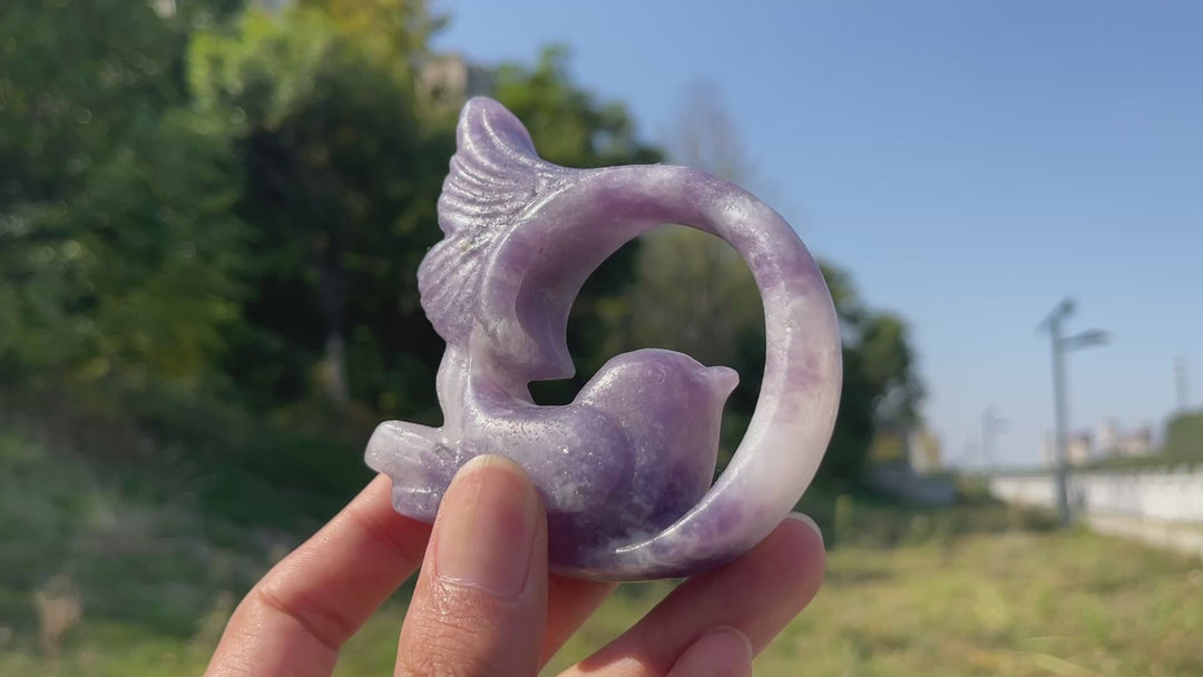 Natural Crystal Carving Hollow Bird