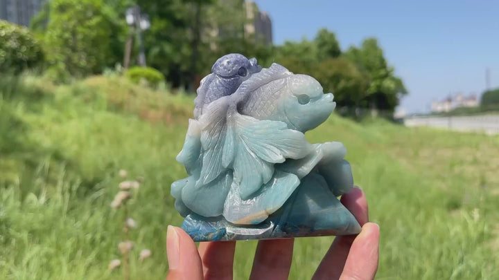 Unique,Natural Trolleite Crystal Goldfish Carving