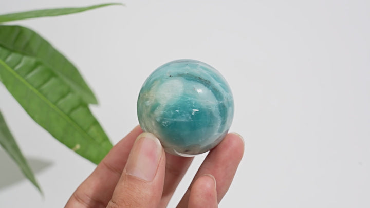 Natural Crystal Blue Quartzite Sphere