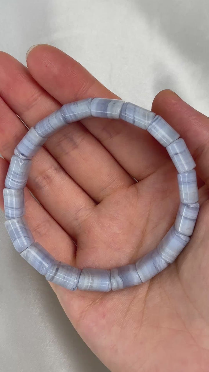 Blue Lace Agate Soft Bangle 13.6-14.1mm