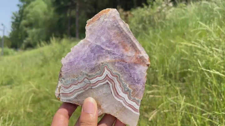 Unique,A Slightly Imperfect Natural Amethyst Agate Slice