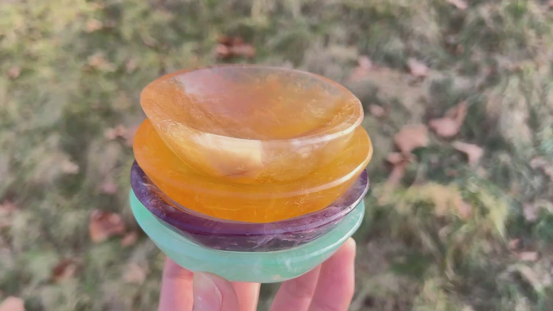 Natural Fluorite Round Bowl