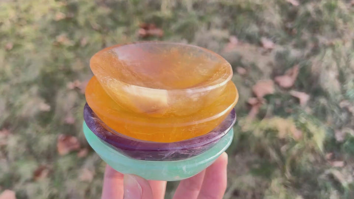 Natural Fluorite Round Bowl