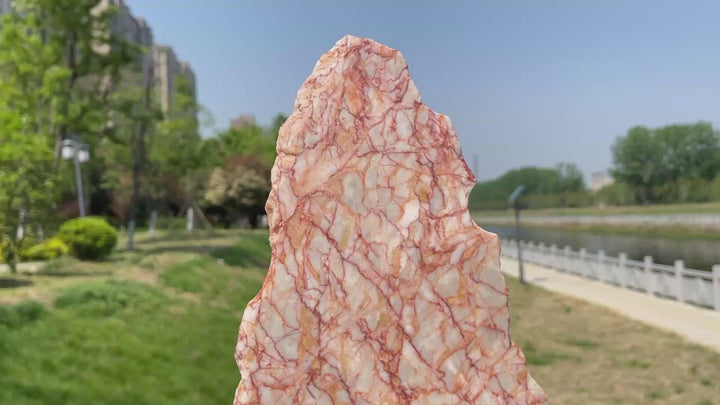 Unique,Natural Red Network Jasper Crystal Slice