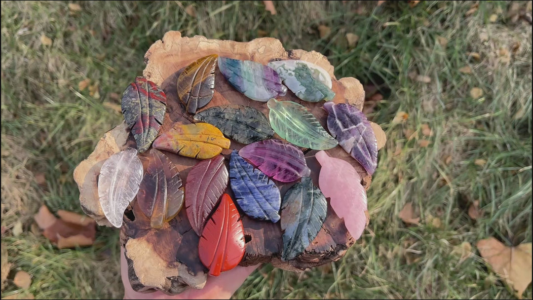 Natural Crystal Carving Leaf