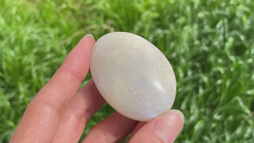 Natural Moonstone Crystal Palm Stone
