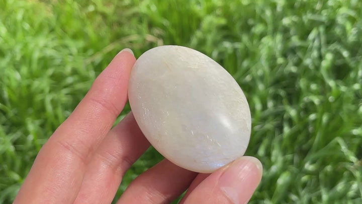 Natural Moonstone Crystal Palm Stone