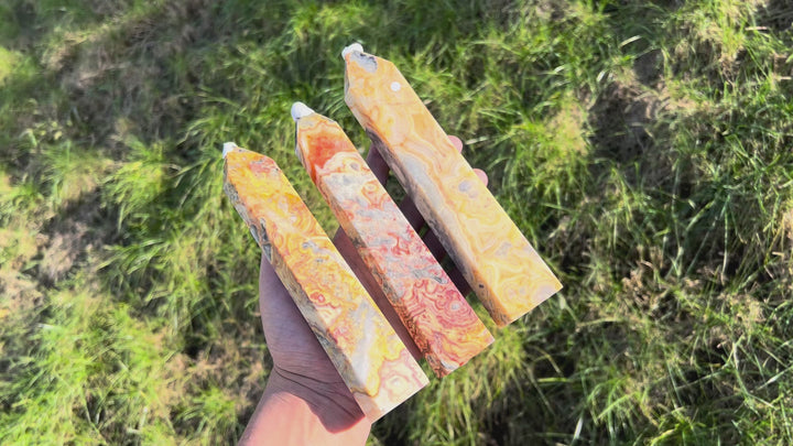 Natural Crazy Lace Agate Tower