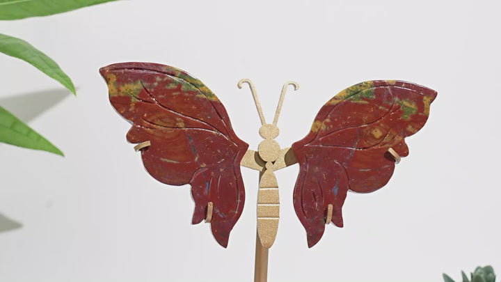 Unique,A Slightly Imperfect Natural Ocean Jasper Delicate Butterfly Wings