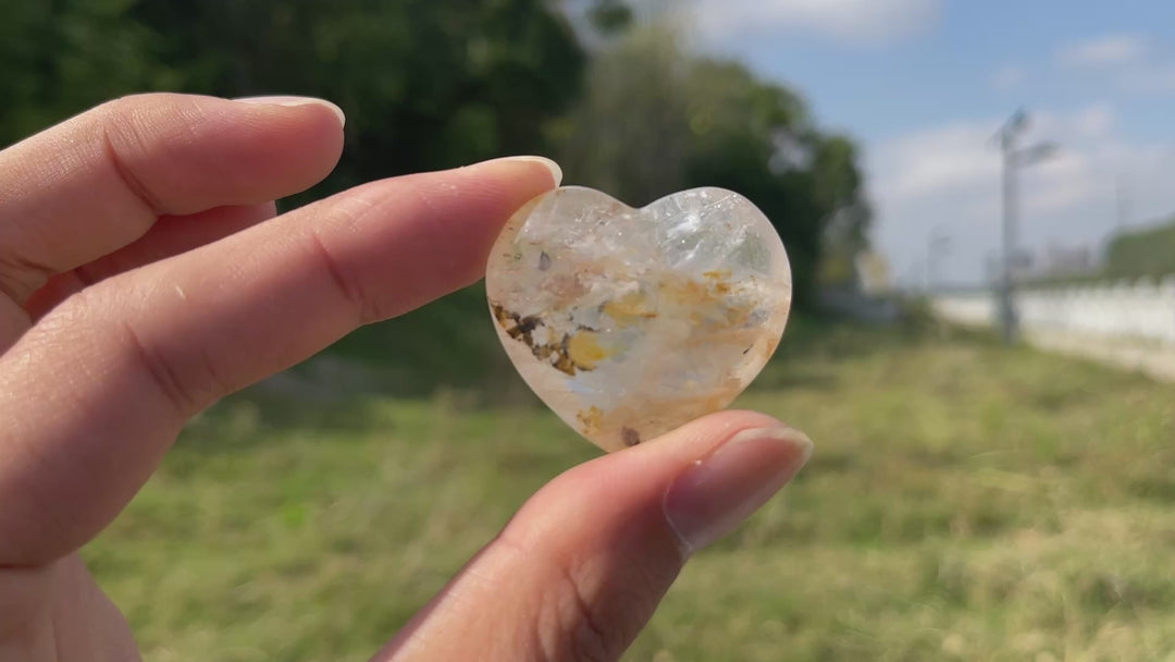 Natural Crystal Dendritic Quartz Heart
