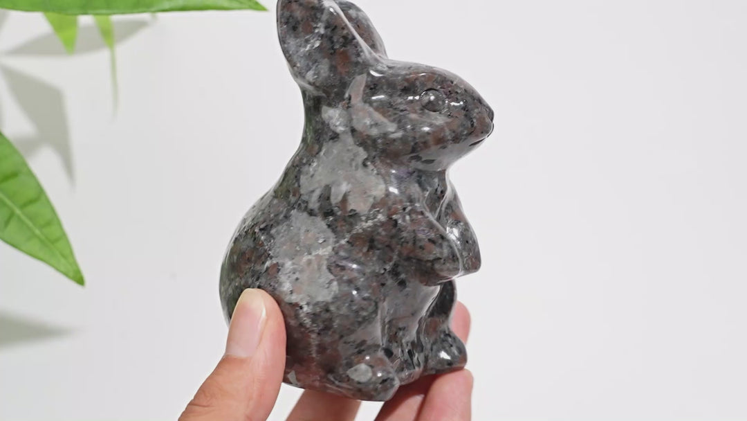 Unique,A Slightly Imperfect Natural Crystal Yooperlite Rabbit Carving